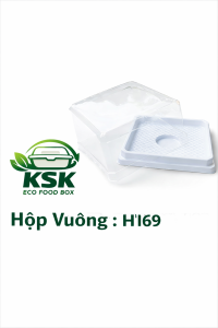 Hộp Vuông H169 Đựng Bánh/Xôi/Bánh Kem Mini – Hộp Nhựa Trong Suốt Đường kính 9 cm Cao 5.2cm