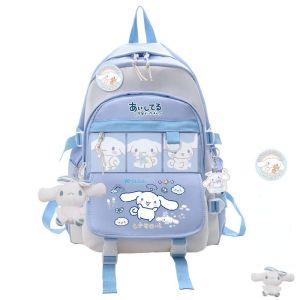 Sanrio Ba Lô Đi Học y2k Màu Xanh Dương Hình cinnamoroll Nhồi Bông Đáng Yêu Cho Bé