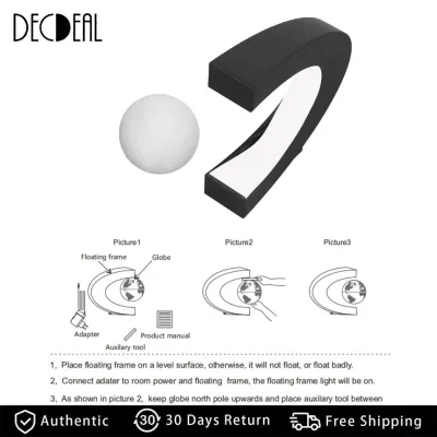 Decdeal Levitating Moon Lamp Different Colors Floating Moon Light Multifunctional 100-240V for Office