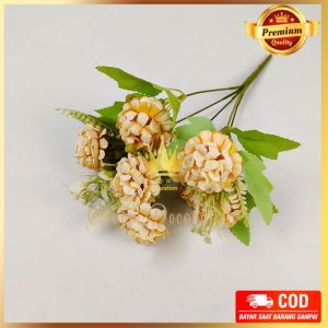 Bunga Pom-Pom Swing Cabang 5 - bunga Imitasi kain artificial untuk dekorasi rumah dekorasi wedding atau dekorasi pelaminan dekorasi cafe dekorasi kamar Import premium termurah artifisial palsu kain