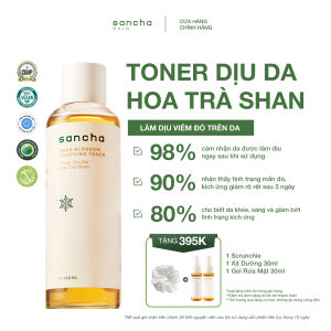 [Mua 1 Tặng 3] Toner Dịu Da Hoa Trà Shan SANCHA (168ml) - Làm Dịu Giảm Kích Ứng Mẩn Đỏ & Làm Sáng Da