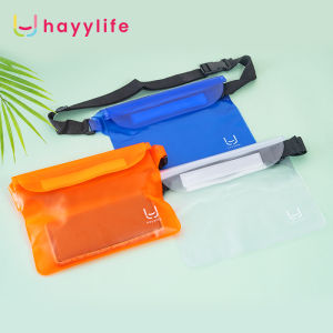 HAYYLIFE Tas Pinggang Transparan Stylish Dengan 3 Seal Waterproof Cocok Untuk Aktivitas Outdorr/Camping - Anti Air Bahan PVC HL-FBA504