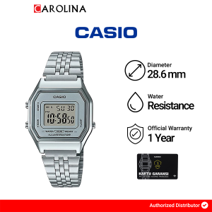 Jam Tangan Wanita Casio General LA680WA-7D Quartz Watch Digital Dial Stainless Steel Band