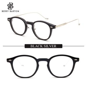 Berrybarton Frame Kacamata Titanium Bulat Pria Wanita Bisa Minus/Silinder Gratis Lensa Radiasi 0969