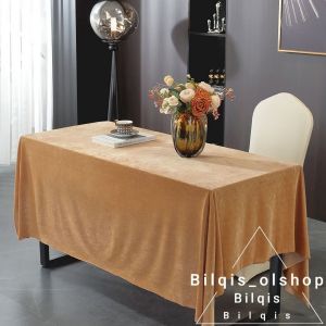 Taplak Meja Polos Kain Suede Cover Meja Aesthetic