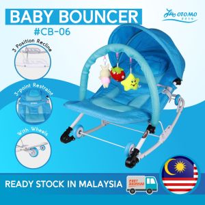 OTOMO Baby Bouncer with Rocking Function Adjustable Canopy and Height Adjustment 3 Points Restraint