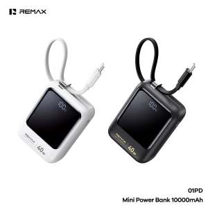 REMAX 01PD 10000mAh PD40W / 02PD 20000mAh PD45W Fast Charge 2 Input 2 Ouput MINI POWERBANK with TYPE-C Cable