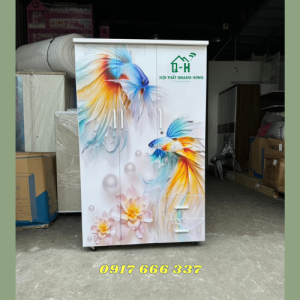 TỦ QUẦN ÁO NHỰA ĐÀI LOAN 3 CÁNH IN 3D CÁ CHÉP SẮC NÉT LÂU PHAI - GIÁ RẺ TẠI XƯỞNG