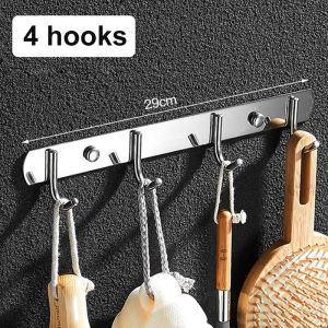 HCCM Hook punch-free 304 stainless steel strong load-bearing bathroom kitchen key hat towel