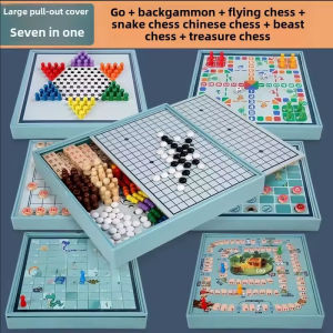 Nine-in-one multifunctional game chess checkers flying chess gobang beast chess childrens student educational wooden toy