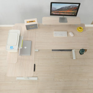 Officebus 63 inches 1.6m  Adjustable height Table  L Shape Standing Desk  With drawer