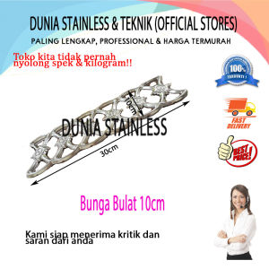 Bunga bulat 10cm aksesories stainless steel
