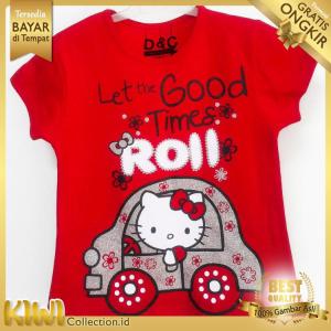 Kiwi Collection Baju Anak Perempuan / Kaos Anak Lengan Pendek Motif Hello KItty Good Time Roll Red 1 - 11 Tahun
