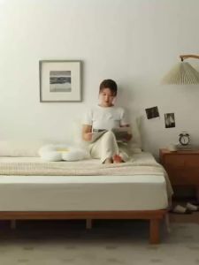 Urban Echo Solid Wood Bed Floor Bed Home Bedroom Tatami Bed Trundle Bed Small Apartment No Bedside Beech Platform Bed Bedframe