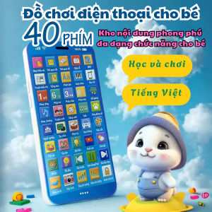 (Kèm sạc+dây đeo)Đồ chơi điện thoại thông minh cho bé học nói giáo dục sớm an toàn 28 phím tính năng