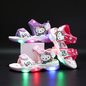 Sandal Sendal Anak Perempuan Selop LED Motif HELLO KITTY JPR-002 Import Kekinian