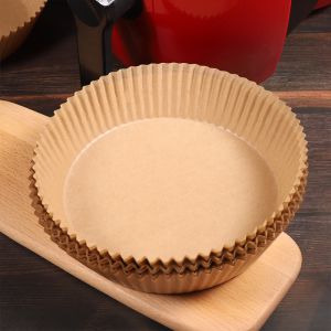 50Pcs Air Fryer Baking Paper Disposable Non-Stick Steaming Mat Oil-proof Frying Food Pan Pad Kitchen Air Fryer Paper