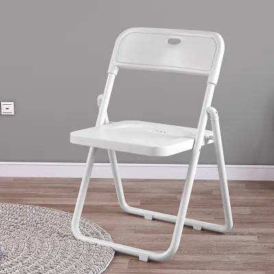 Nearra White Simple Folding Small Round Table 60cm - Space-Saving Household Meal Table & Chair Combo