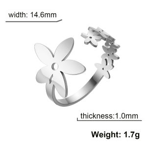 SKYRIM Elegant Womens  RingFive petal Flower Design with Adjustable Opening for Womens Ring Fashion Jewelry Gift