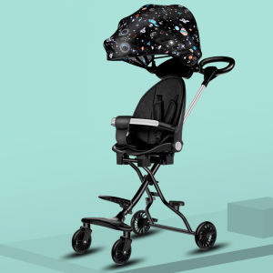 7รถเข็นเด็กแบบพกพา พับง่าย เบาะนั่งสบาย น้ำหนักเบา หันได้ 2 ทาง มีที่พักเท้าสองระดับ V7 / KBQ-A9