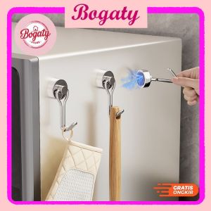 BG Gantungan Hook Tempel Super Kuat / Gantungan Putar Magnet Serbaguna / Hook Tempel Stainless
