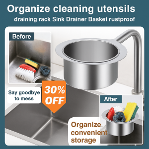 Sink Rack Standing and Hanging Neat and Hygienic Draining Rack 304 Stainless Steel Easy to Clean