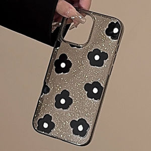 Black Sparkling Pink Transparent Black Soft Case for iPhone 11 12 13 14 15 16 Pro Max casing TPU protective cover for iPhone11 case