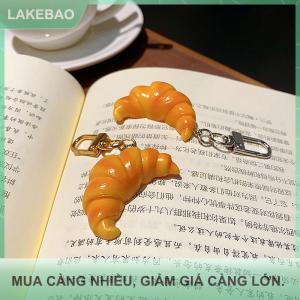 【LAKEBAO】 Mô phỏng thực phẩm đồ chơi mô hình Mặt dây chuyền Keyring cá nhân sáng tạo Croissant gói sinh viên trẻ em Quà tặng Keychain Vòng chuỗi