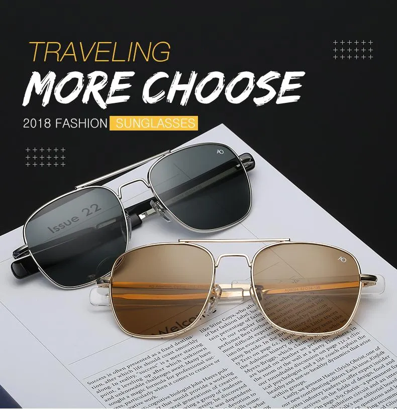 Aviation AO Sunglasses Men Luxury Brand Designer Sun Glasses for