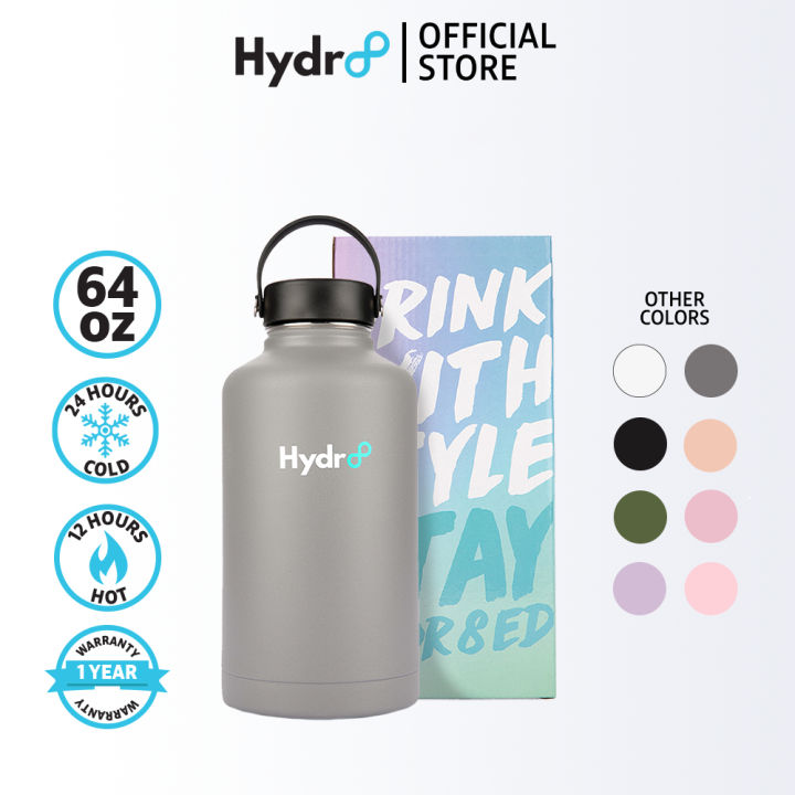 Hydr8 Gray Wide Mouth Insulated Stainless Steel Water Bottle