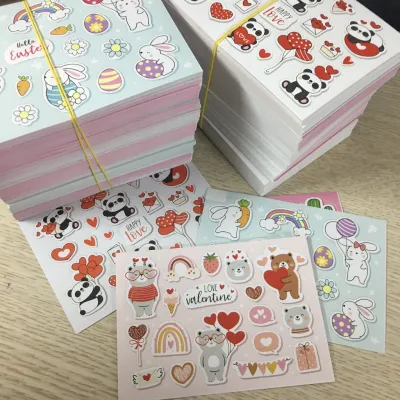 Set Sticker nhiều hình họa tiết chống nước dán trang trí điện thoại mũ bảo hiểm vali xe ga (Giao ngẫu nhiên)