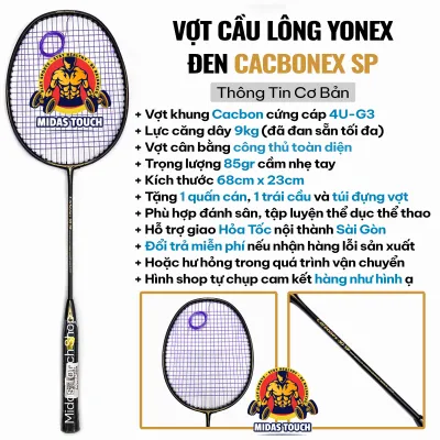 1 Chiếc Vợt cầu lông YONEX Khung Crom Cacbon Cứng Cáp Bèn Nhẹ Lực Căng Dây 9kg - Tặng Kèm 1 Quấn Cán + Kèm Túi Đựng Vợt Cao Cấp Yonex
