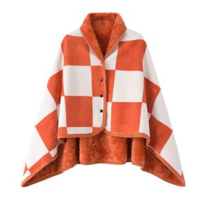 NOBLELYN Flannel Wearable Shawl Blanket Keep Warm Winter Multi-function Shawl Blanket  Casual Lazy Casual Office Blanket for Women and Office Use