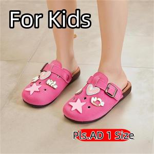 Best Seller Girls Canvas Clog Sandals Slip On With Random Cute Cartoon Jibbit Charms Rubber Non-Slip Sole Student School Home Outdoor Versatile Shoes 0114523
