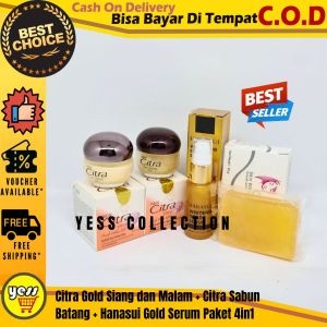 ( BISA COD ) Citra Gold Siang dan Malam + Citra Sabun Batang + Hanasui Gold Serum Paket 4in1 COD - YESS