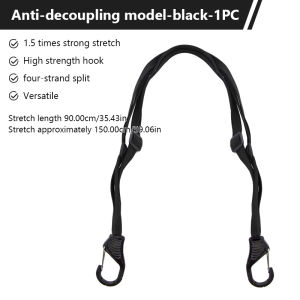 SEAMETAL Motorcycle Elastic Cargo Cord Durable Nylon Steel Hook Secure Luggage Bicycle Rack Touring Accessory Travel