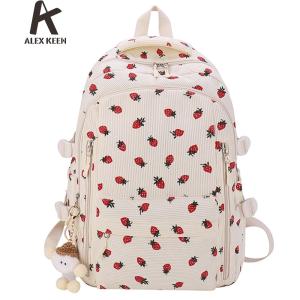 Elegant Women Backpack with Pendant Corduroy for Students and Travel Light and Fashionable