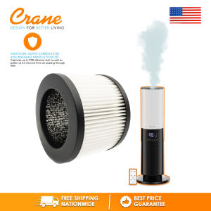 Crane 4-in-1 Top Fill True HEPA Aromatherapy Humidifier & Air Sanitizer with UV/Ionizer for Cough Colds Flu & Sore Throat