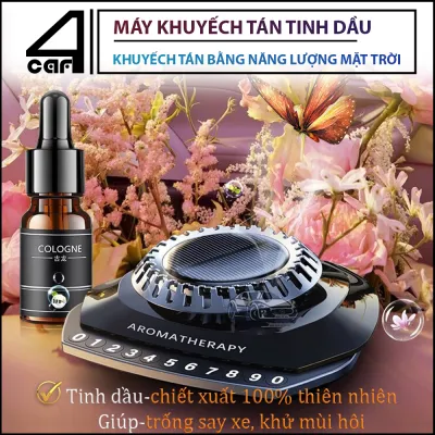 Máy khuyếch tán tinh dầu thơm xe ô tô Nước hoa ô tô kèm bảng số điện thoại khuếch tán tinh dầu thơm xe ô tô AROMATHERAPY cao cấp tự động xoay bằng năng lượng mặt trời giúp khử mùi ô tô chống say xe nước hoa xe ô tô cao cấp