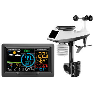 ⭐⭐⭐Wireless Professional Weather Station Temperature Humidity Sensor Wind Direction and Speed Barometric Alarm Clock 433Mhz