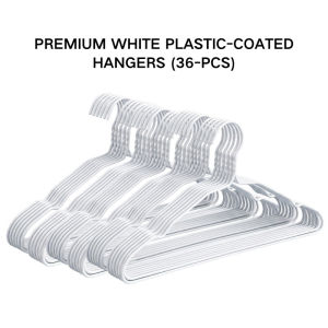 Anti-Rust Plastic Coated Clothes Hanger With Notches Non-Slip Durable Iron Wire Hangers
