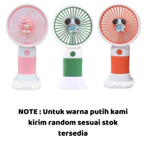 Kipas Angin Genggam Tangan Motif Karakter Lucu + Holder Penyangga HP / Handy Fan Mini USB CoolingFan