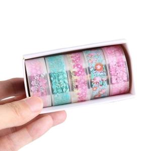 5 cuộn hoa băng 15mmx 2m băng dính trang trí băng dính Pet thẩm mỹ cho Album ảnh sổ nhật ký Album bao bì điện thoại