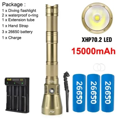 Asafee DA16Max Powerful Diving Flashlight Underwater Rechargeable Hunting Fishing Torch Night Spearfishing Diving Flashlight