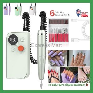 （LOCAL STOCK) Cordless Nail Drill Machine 30000 RPM Rechargeable Portable Electric Nail File E-File Nail Drill Tool Kit for Acrylic Nails Gel Nails & Cuticle Manicure & Pedicure