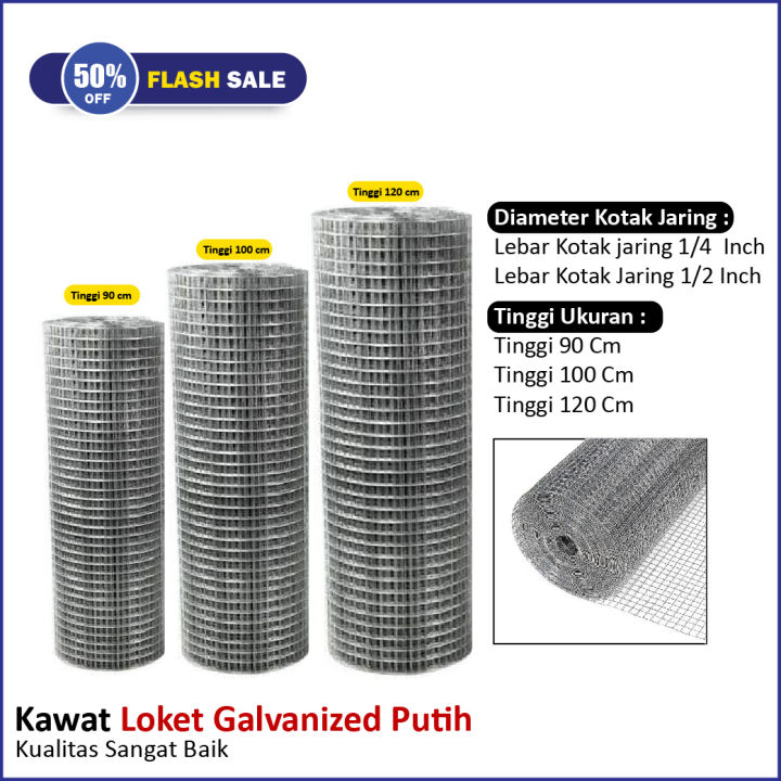 Kawat Jaring Loket Galvanized Galvanis Anti Karat Ram Kandang Sangkar