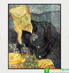 Tranh Laminate Tráng Gương - Tranh Trang Trí Phòng Khách Nghệ Thuật Vincent Van Gogh - Chân Dung Bác Sĩ Gachet - Portrait of Dr. Gachet (First Version)