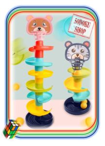 Cầu Trượt Thả Bóng Xoay Tròn Cho Bé Tháp Bóng Lăn Và Đồ Chơi Bóng Rổ ( Loại 4 Tầng 10 Banh ) 02015