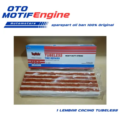 Cacing Tubeless Karet tambal Tubles Top patch USA ( 1 lembar ) untuk Ban Motor Mobil