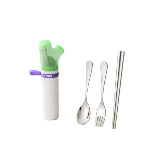 FAIRY Bộ thìa và đũa Hình dạng hành lá Thép không gỉ Bộ dao kéo Thực tế với hộp đựng Hộp đựng dao kéo dành cho gia đình